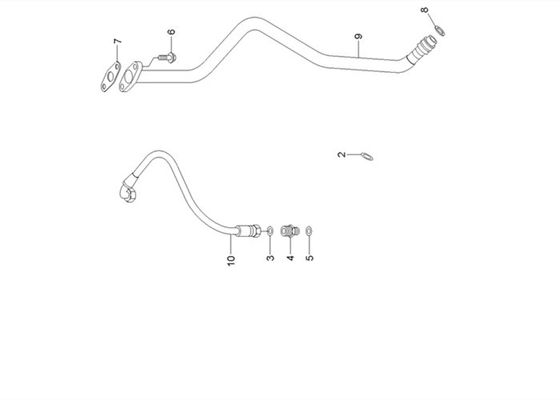 Hyundai R210LC9 3975077 Oil Drain Connection Turbocharge Plumbing